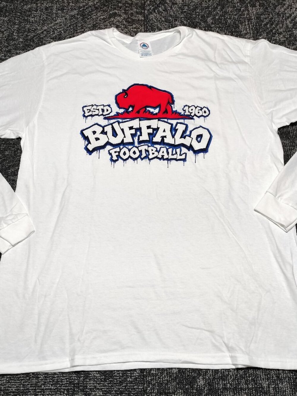 Buffalo Football Bills White 100% cotton Long sleeve T-shirt XL MEN'S / WOMEN'S